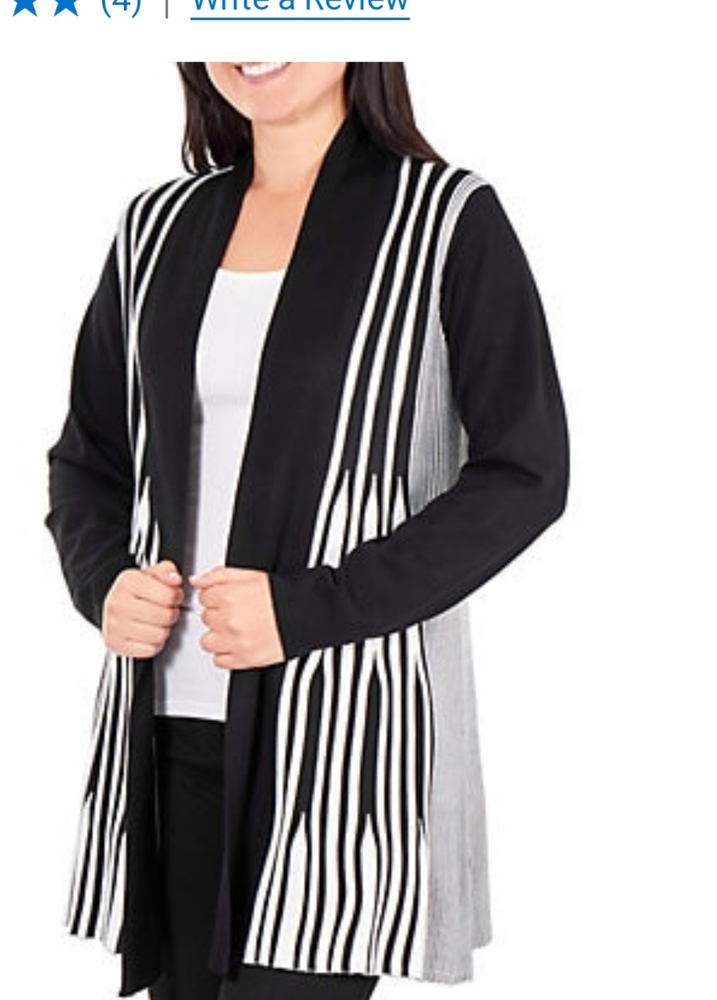 Kim Rogers black/white mixed color cardigan